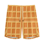 Round Waffle Print Men's Sports Shorts
