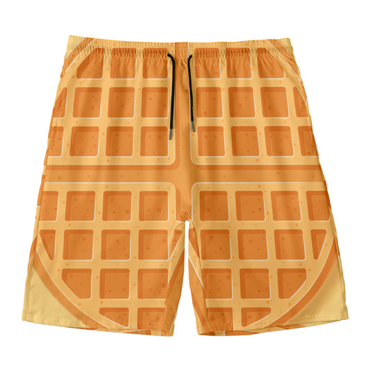 Round Waffle Print Men's Swim Trunks