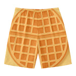Round Waffle Print Men's Swim Trunks