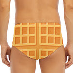 Round Waffle Print Men's Triangle Swim Briefs