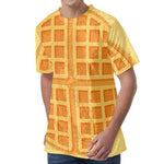 Round Waffle Print Men's Velvet T-Shirt