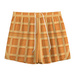 Round Waffle Print Mesh Shorts