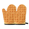 Round Waffle Print Oven Mitts