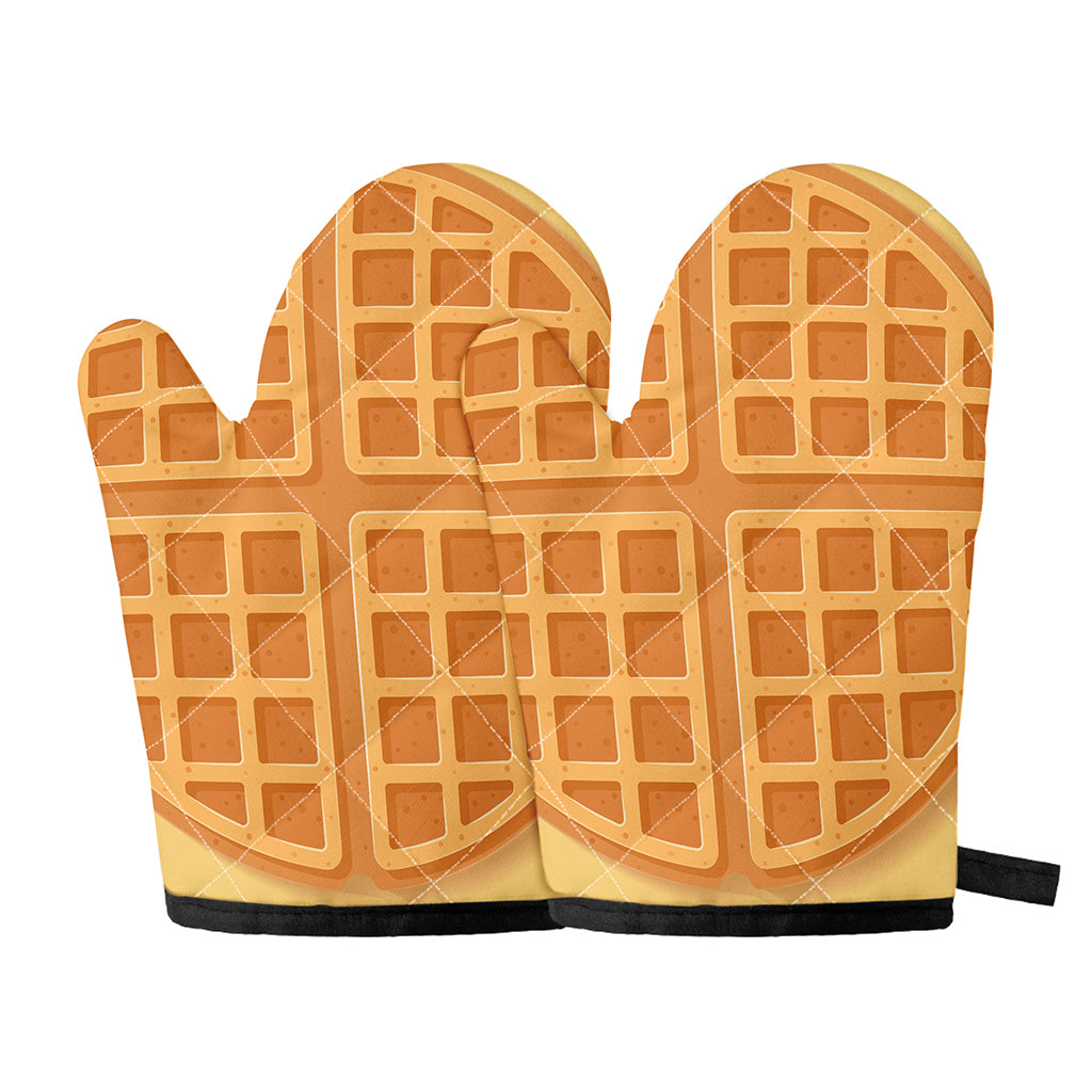 Round Waffle Print Oven Mitts