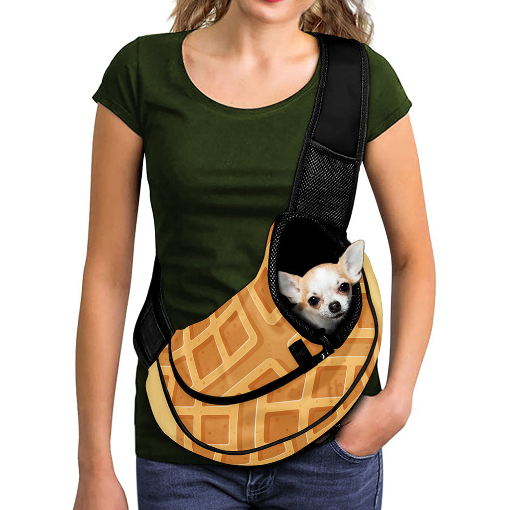 Round Waffle Print Pet Sling Carrier