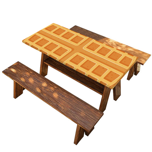 Round Waffle Print Picnic Table Cover