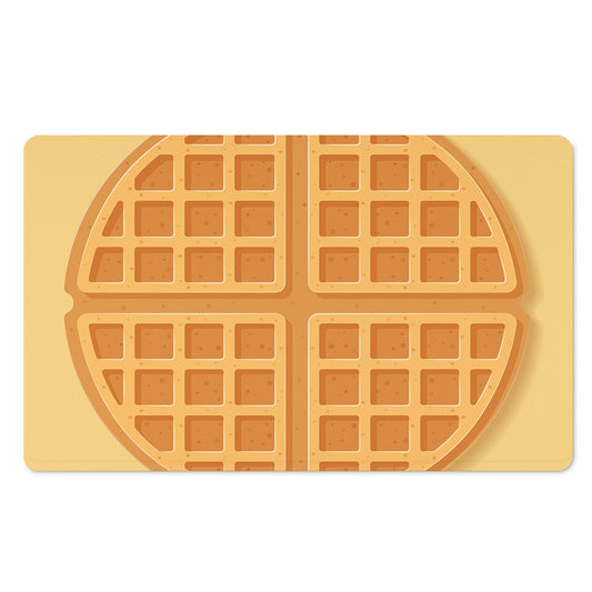 Round Waffle Print Polyester Doormat