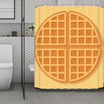 Round Waffle Print Polyester Shower Curtain