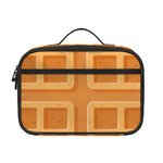 Round Waffle Print Portable Lunch Bag