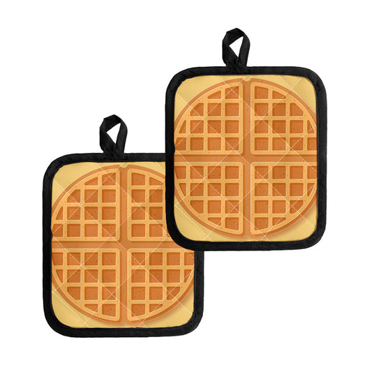 Round Waffle Print Pot Holders
