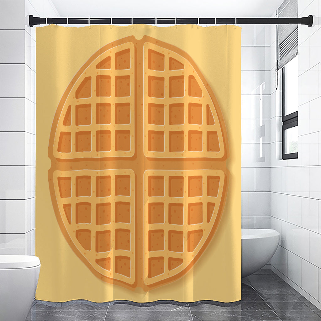 Round Waffle Print Premium Shower Curtain