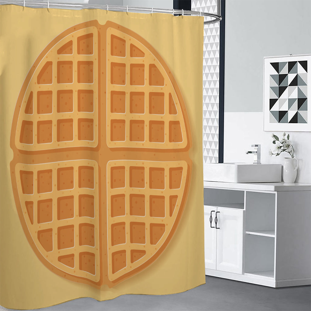 Round Waffle Print Premium Shower Curtain