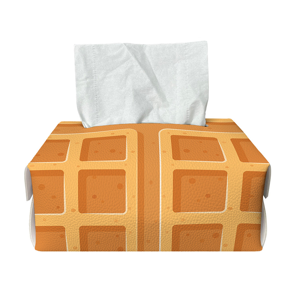 Round Waffle Print Rectangle Tissue Box Cover