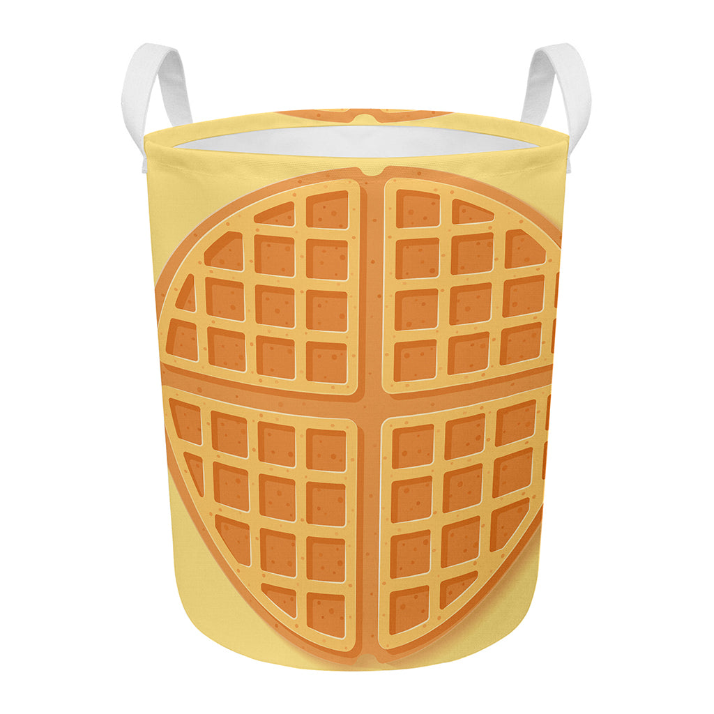 Round Waffle Print Round Laundry Basket