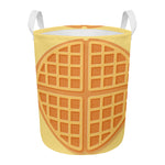Round Waffle Print Round Laundry Basket