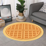 Round Waffle Print Round Rug