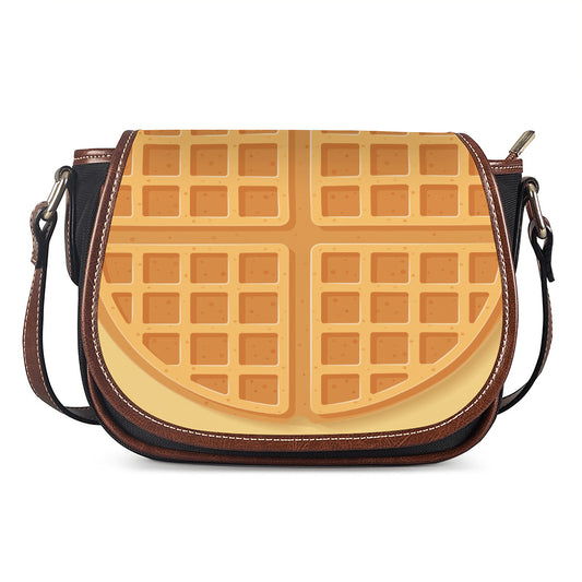 Round Waffle Print Saddle Bag