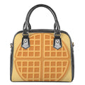 Round Waffle Print Shoulder Handbag