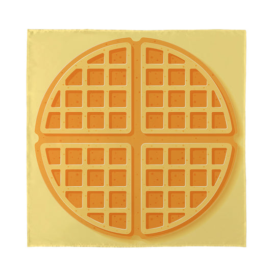 Round Waffle Print Silk Bandana