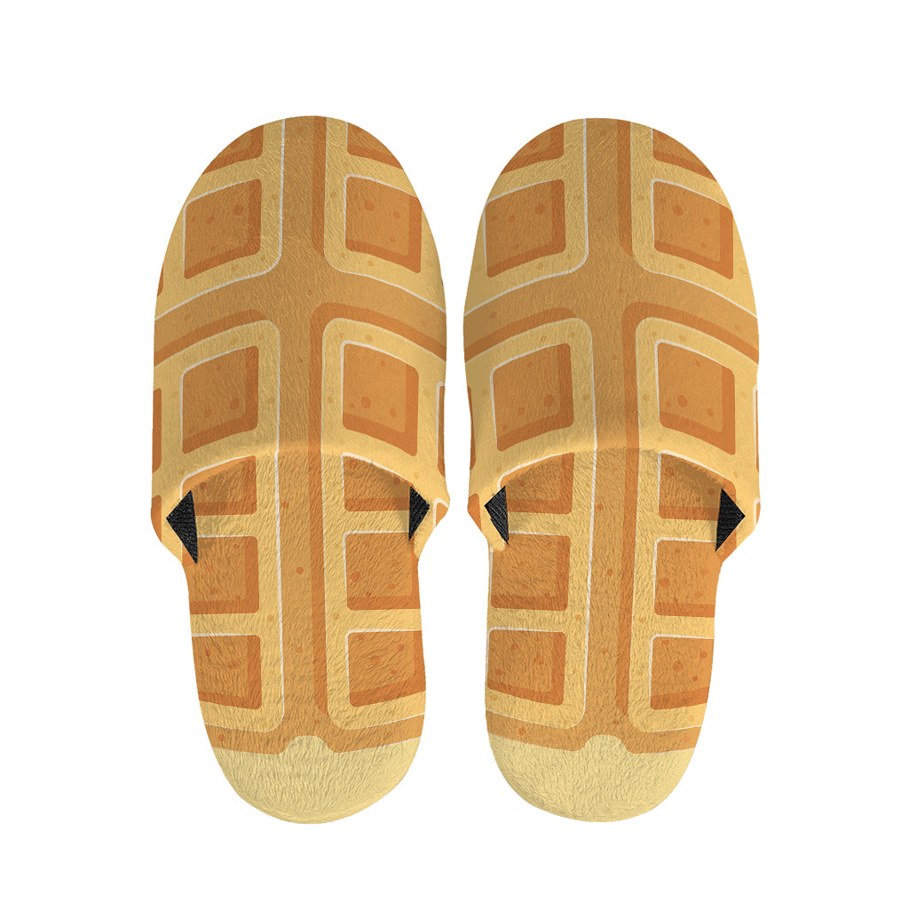 Round Waffle Print Slippers