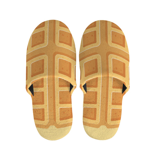 Round Waffle Print Slippers