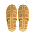 Round Waffle Print Slippers