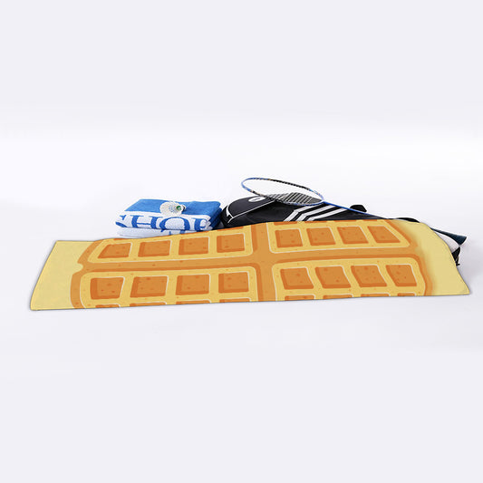 Round Waffle Print Sports Towel