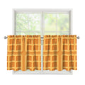 Round Waffle Print Tier Curtains