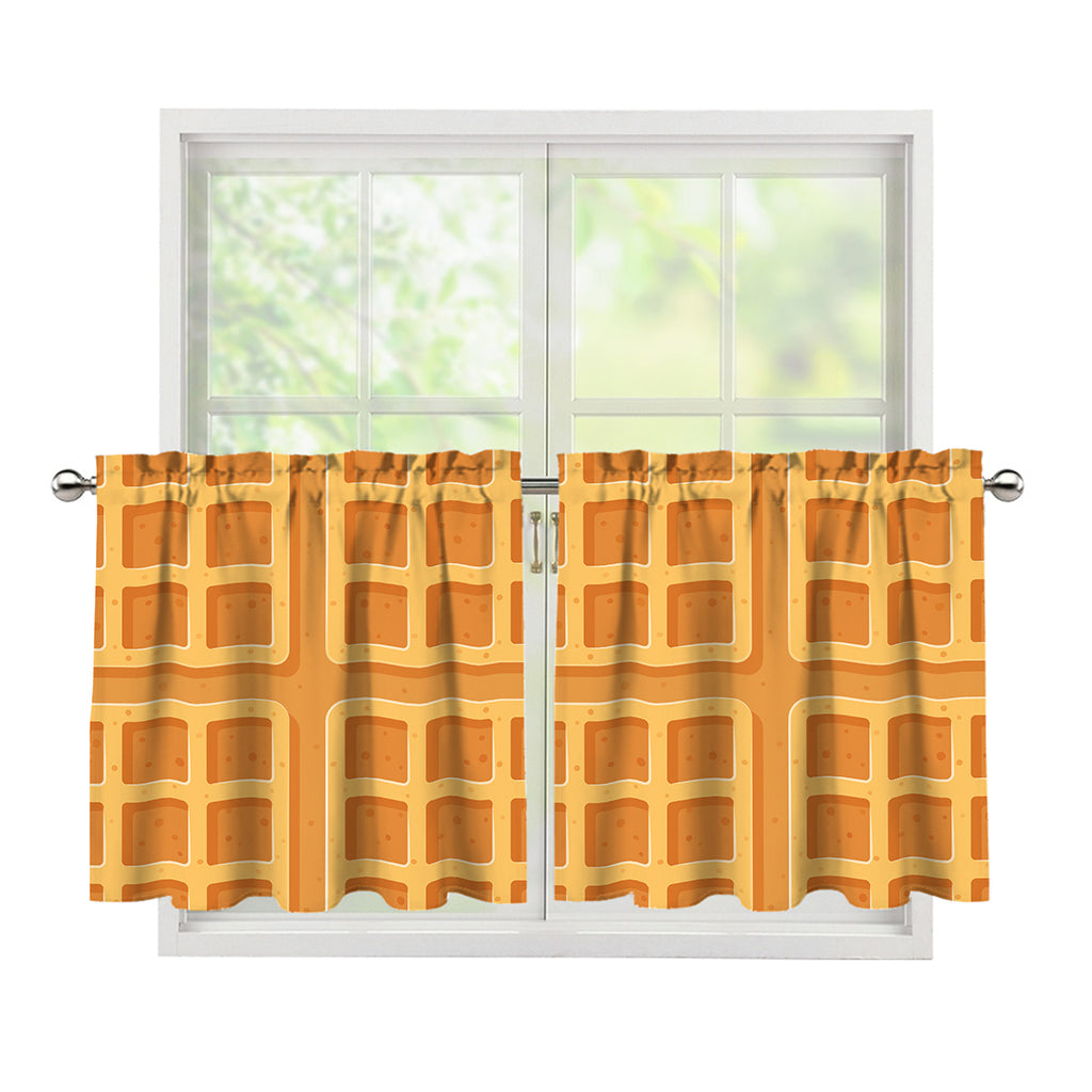 Round Waffle Print Tier Curtains