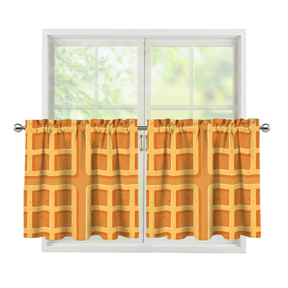 Round Waffle Print Tier Curtains