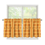 Round Waffle Print Tier Curtains