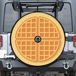 Round Waffle Print Tire Cover With Camera Hole