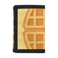 Round Waffle Print Trifold Wallet