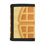 Round Waffle Print Trifold Wallet