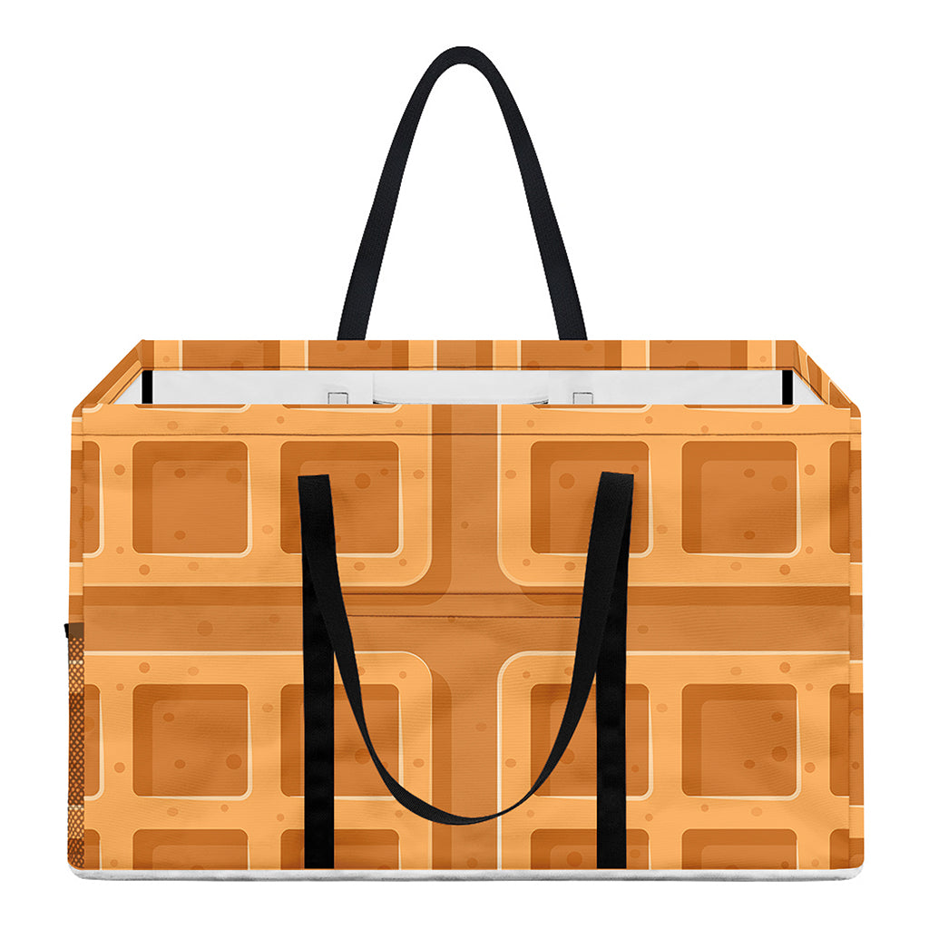 Round Waffle Print Utility Tote Bag