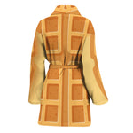 Round Waffle Print Women's Bathrobe