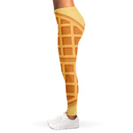 Round Waffle Print Women's Leggings