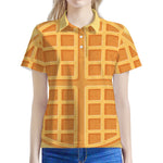 Round Waffle Print Women's Polo Shirt