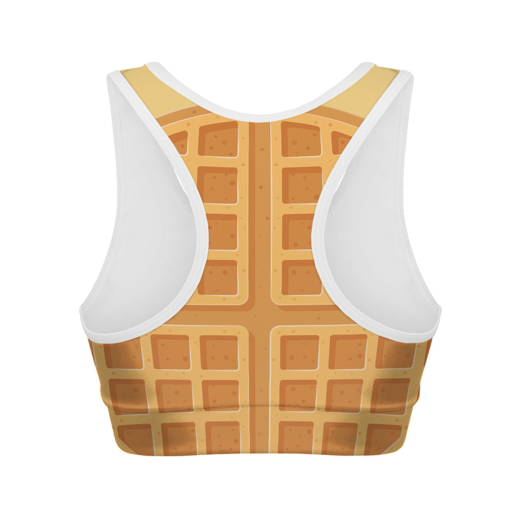 Round Waffle Print Women's Sports Bra