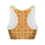 Round Waffle Print Women's Sports Bra
