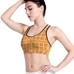 Round Waffle Print Women's Sports Bra