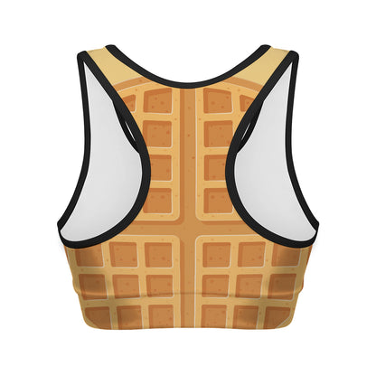 Round Waffle Print Women's Sports Bra