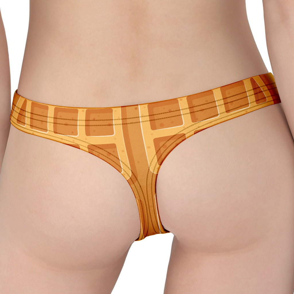 Round Waffle Print Women's Thong