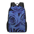 Royal Blue Rose Print 17 Inch Backpack