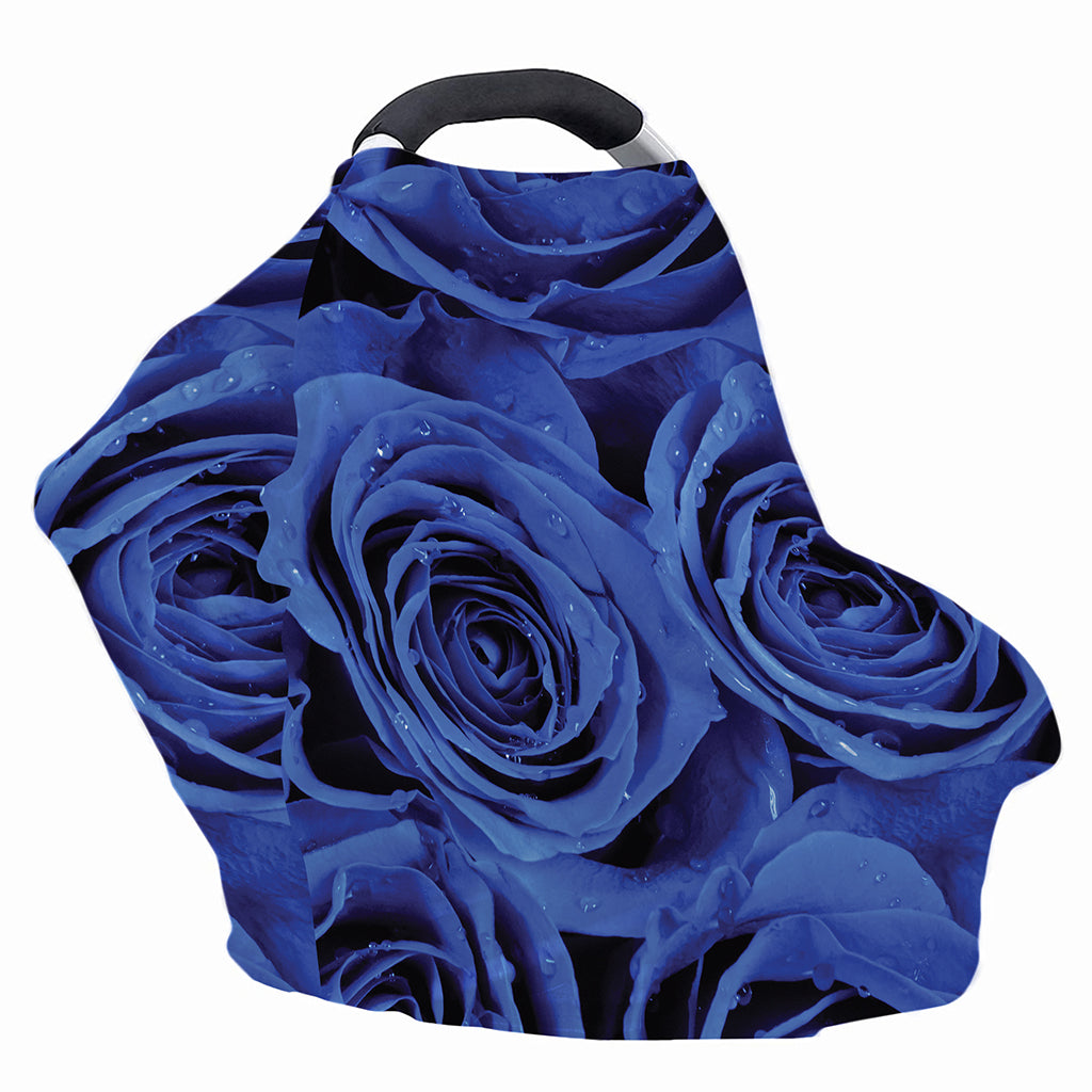Royal Blue Rose Print Baby Seat Cover