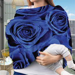 Royal Blue Rose Print Baby Seat Cover