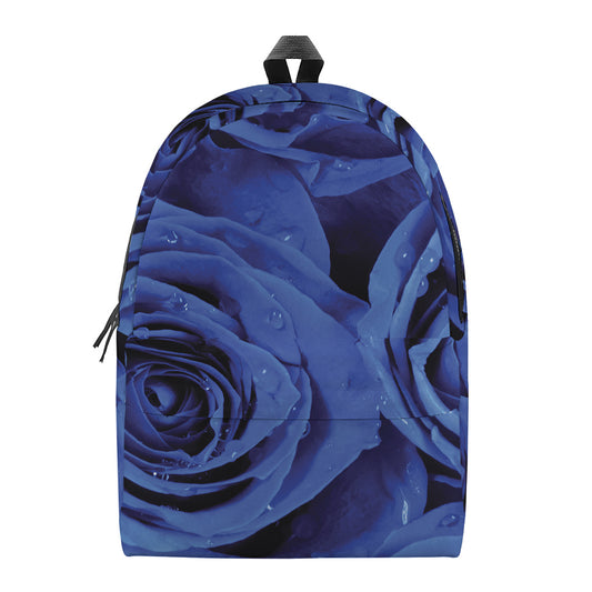Royal Blue Rose Print Backpack