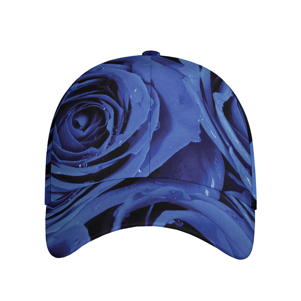 Royal Blue Rose Print Baseball Cap