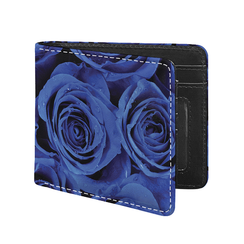 Royal Blue Rose Print Bifold Wallet