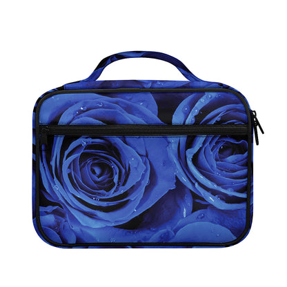 Royal Blue Rose Print Briefcase Bible Bag